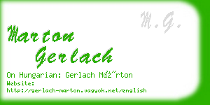 marton gerlach business card
